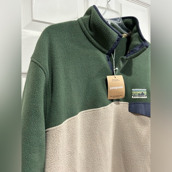 Patagonia Men's XXL Lightweight Synchilla Snap-T Fleece Pullover NWT Green Grey - Picture 2 of 10